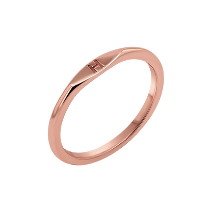 Initial Wire Stacking Band - Lotus Diamond