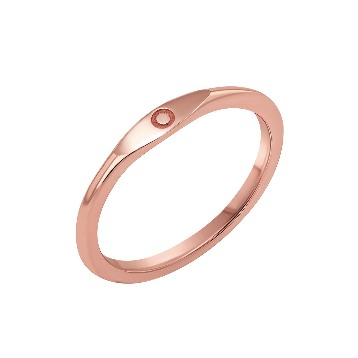 Initial Wire Stacking Band - Lotus Diamond
