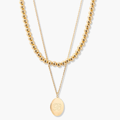 Isla Oval Locket Layering Set - Lotus Diamond
