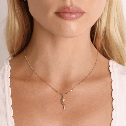 Italian Horn Charm - Lotus Diamond