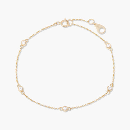 Juliet 14K Gold Station Diamond Bracelet - Lotus Diamond