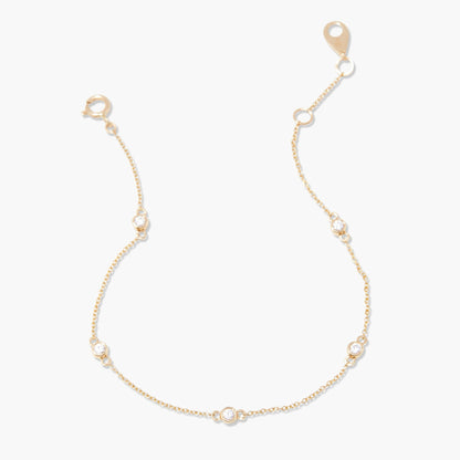 Juliet 14K Gold Station Diamond Bracelet - Lotus Diamond