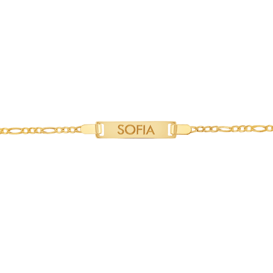 Kids Baby Figaro ID Bracelet - Lotus Diamond