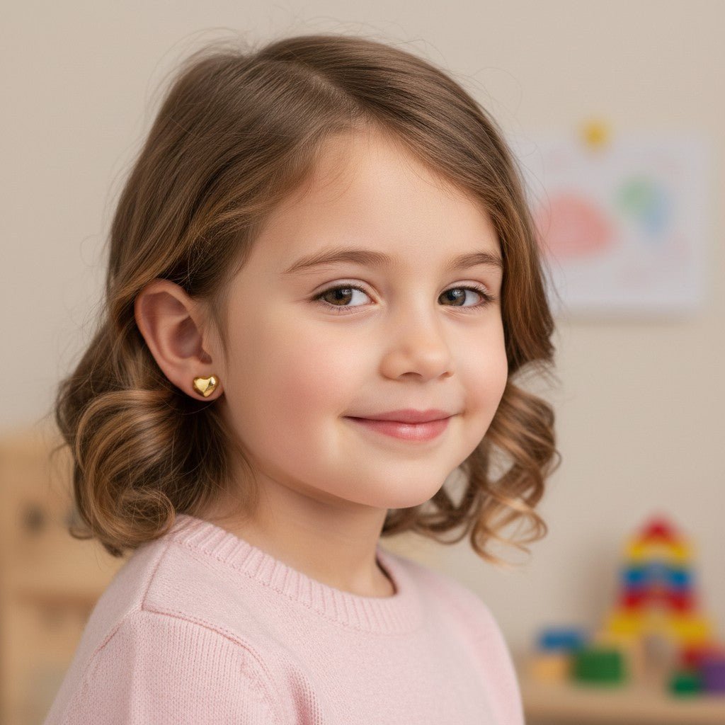 Kids Baby Love Heart Earrings - Lotus Diamond