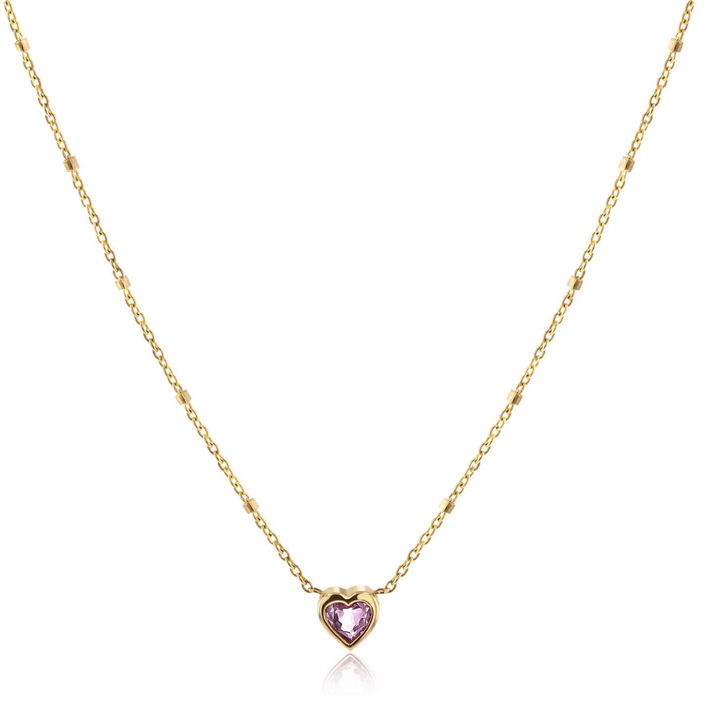 Kids Bezel Heart Necklace - Lotus Diamond