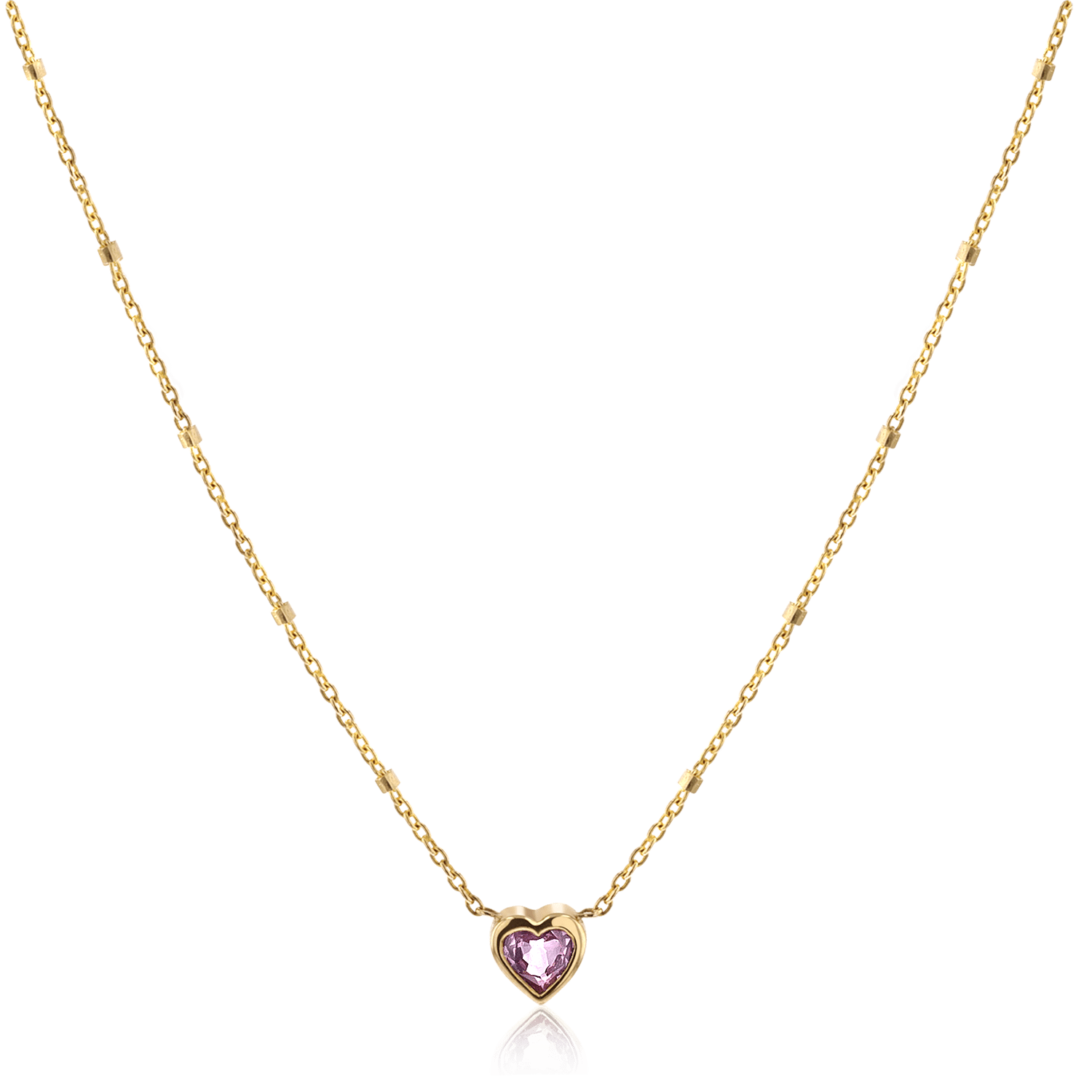 Kids Bezel Heart Necklace - Lotus Diamond
