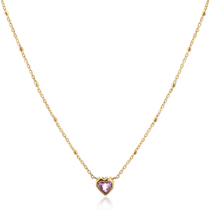 Kids Bezel Heart Necklace - Lotus Diamond