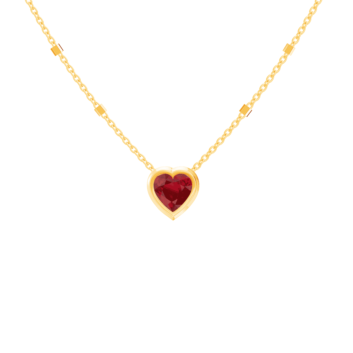 Kids Bezel Heart Necklace - Lotus Diamond