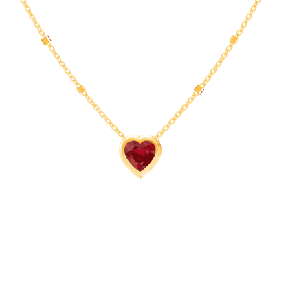 Kids Bezel Heart Necklace - Lotus Diamond