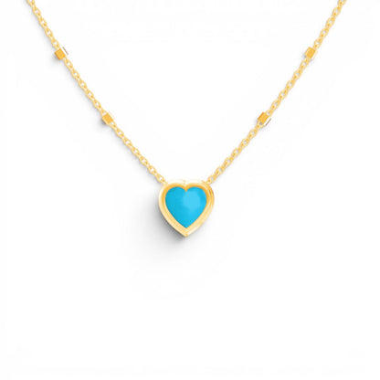Kids Bezel Heart Necklace - Lotus Diamond