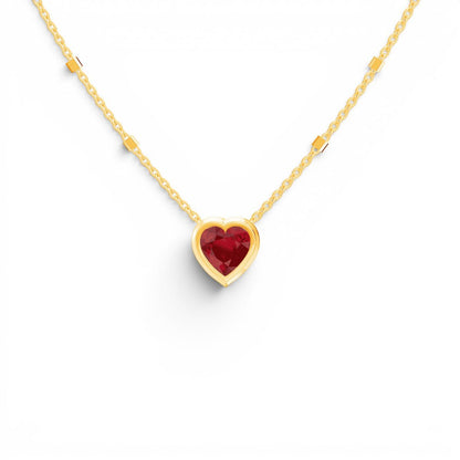 Kids Bezel Heart Necklace - Lotus Diamond