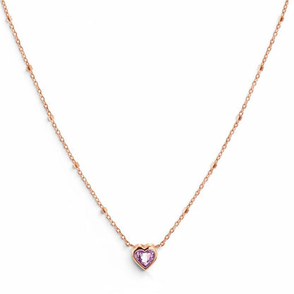 Kids Bezel Heart Necklace - Lotus Diamond