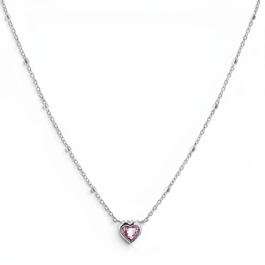Kids Bezel Heart Necklace - Lotus Diamond
