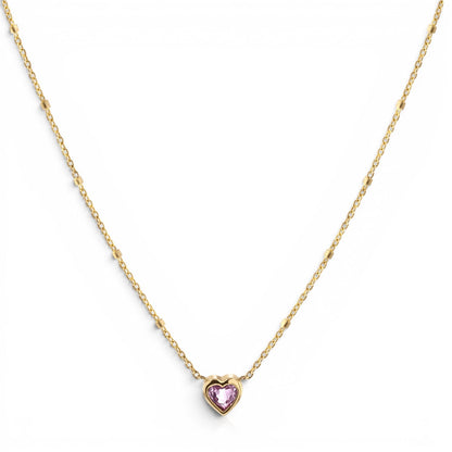 Kids Bezel Heart Necklace - Lotus Diamond