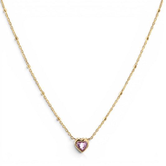 Kids Bezel Heart Necklace - Lotus Diamond