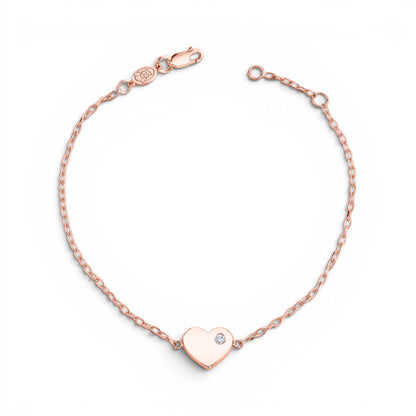 Kids Birthstone Heart Bracelet - Lotus Diamond
