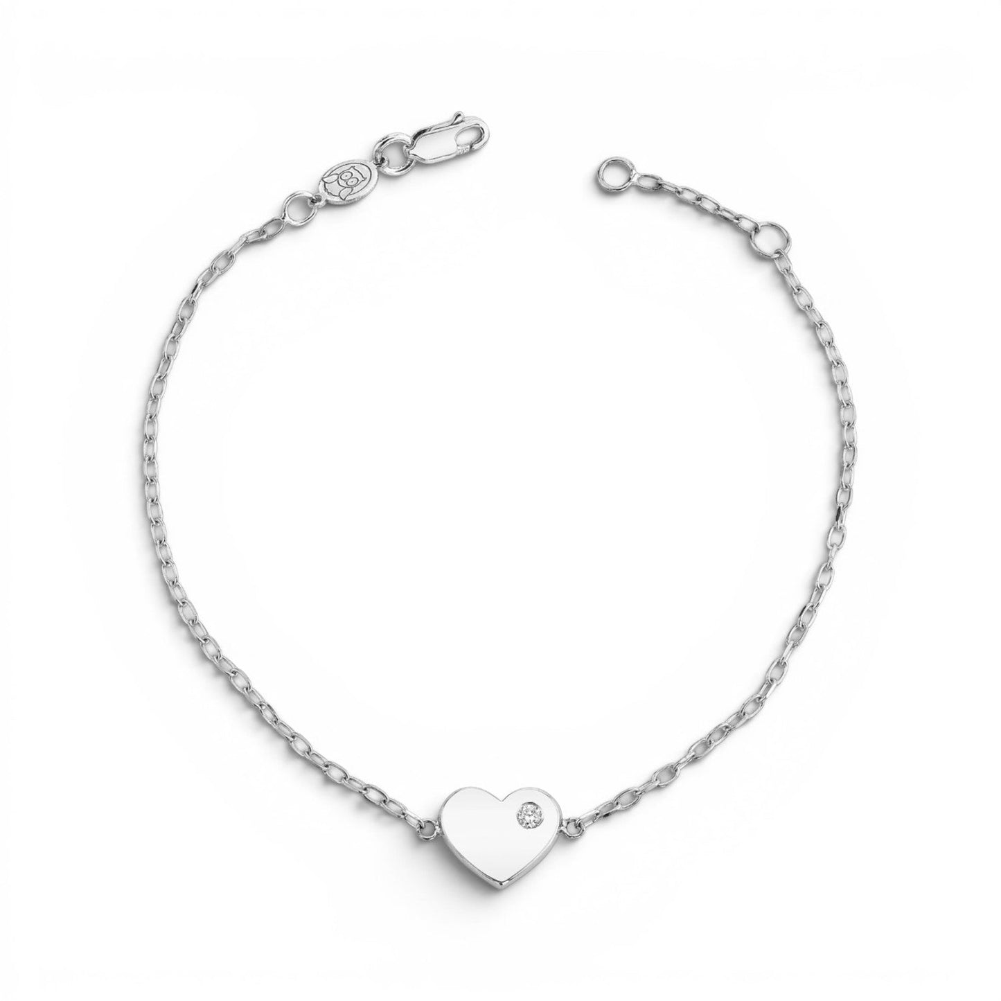 Kids Birthstone Heart Bracelet - Lotus Diamond