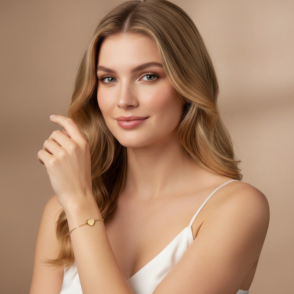 Kids Birthstone Heart Bracelet - Lotus Diamond