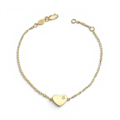 Kids Birthstone Heart Bracelet - Lotus Diamond