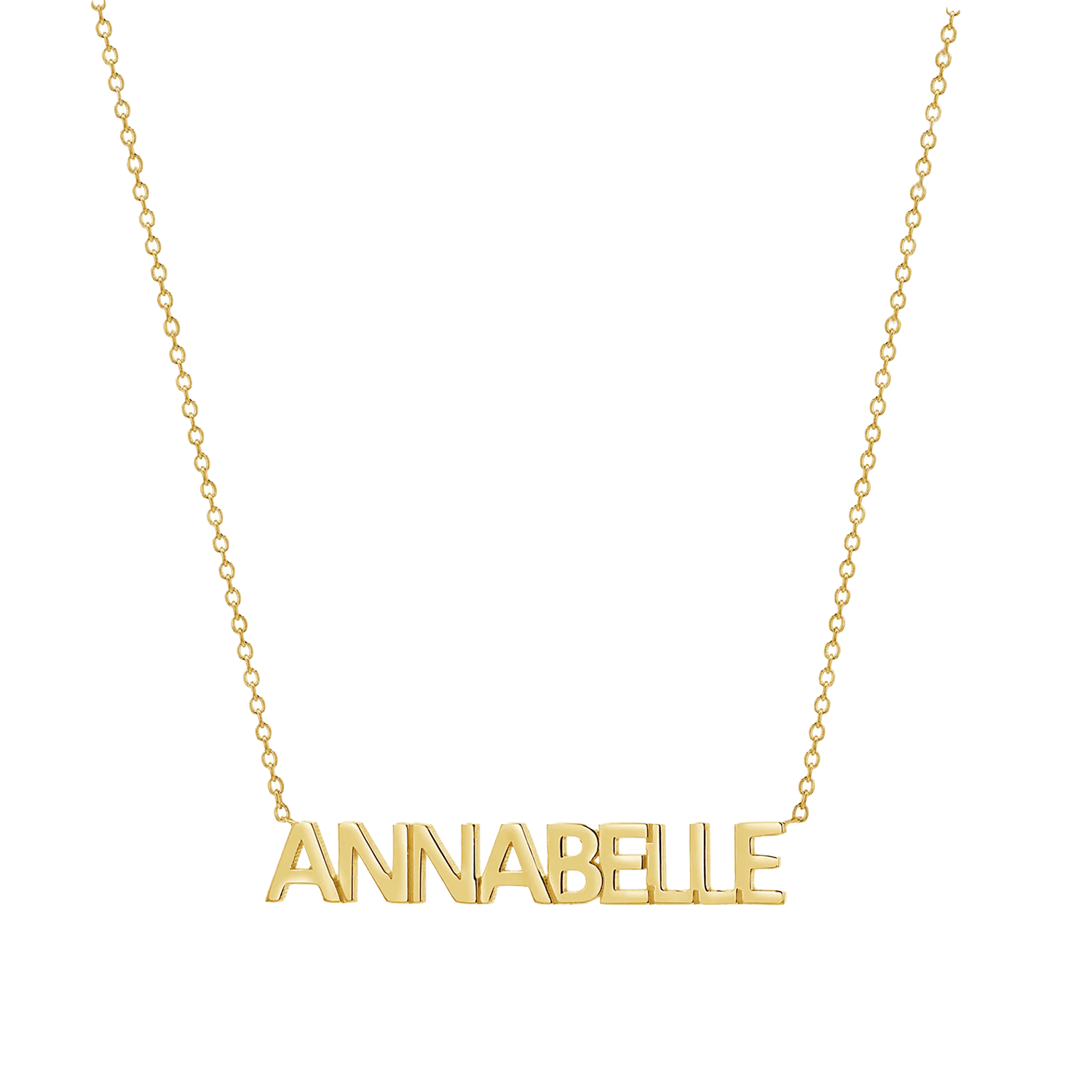 Kids Block Letter Name Necklace - Lotus Diamond