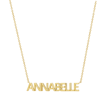 Kids Block Letter Name Necklace - Lotus Diamond
