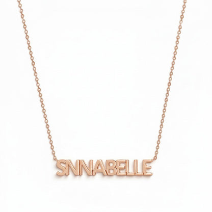 Kids Block Letter Name Necklace - Lotus Diamond