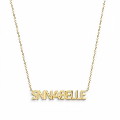 Kids Block Letter Name Necklace - Lotus Diamond