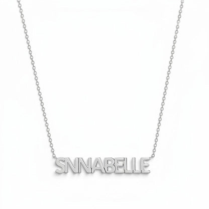 Kids Block Letter Name Necklace - Lotus Diamond