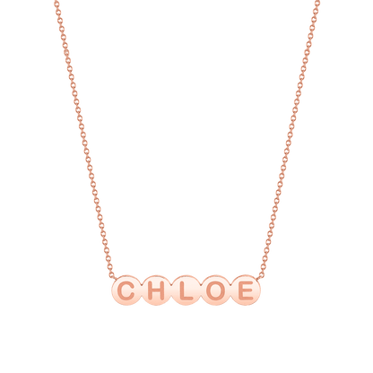 Kids Bubble Round Engravable Necklace - Lotus Diamond