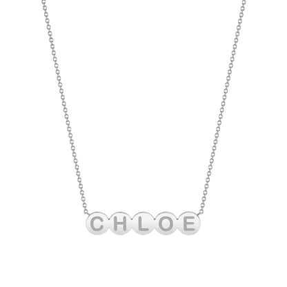 Kids Bubble Round Engravable Necklace - Lotus Diamond