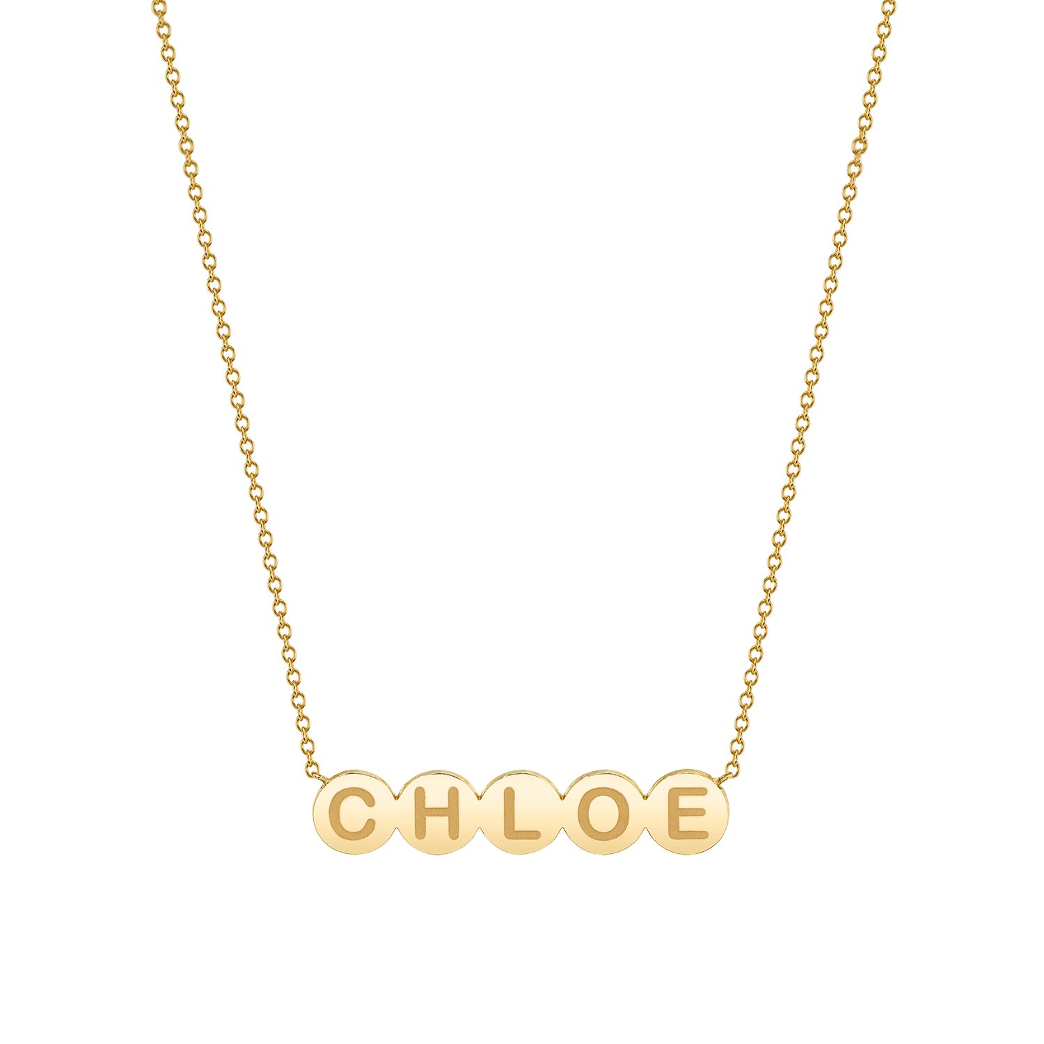 Kids Bubble Round Engravable Necklace - Lotus Diamond