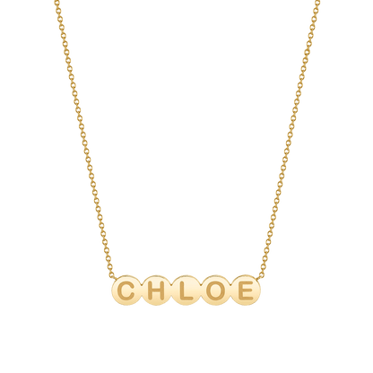 Kids Bubble Round Engravable Necklace - Lotus Diamond