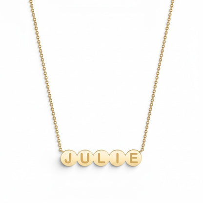 Kids Bubble Round Engravable Necklace - Lotus Diamond