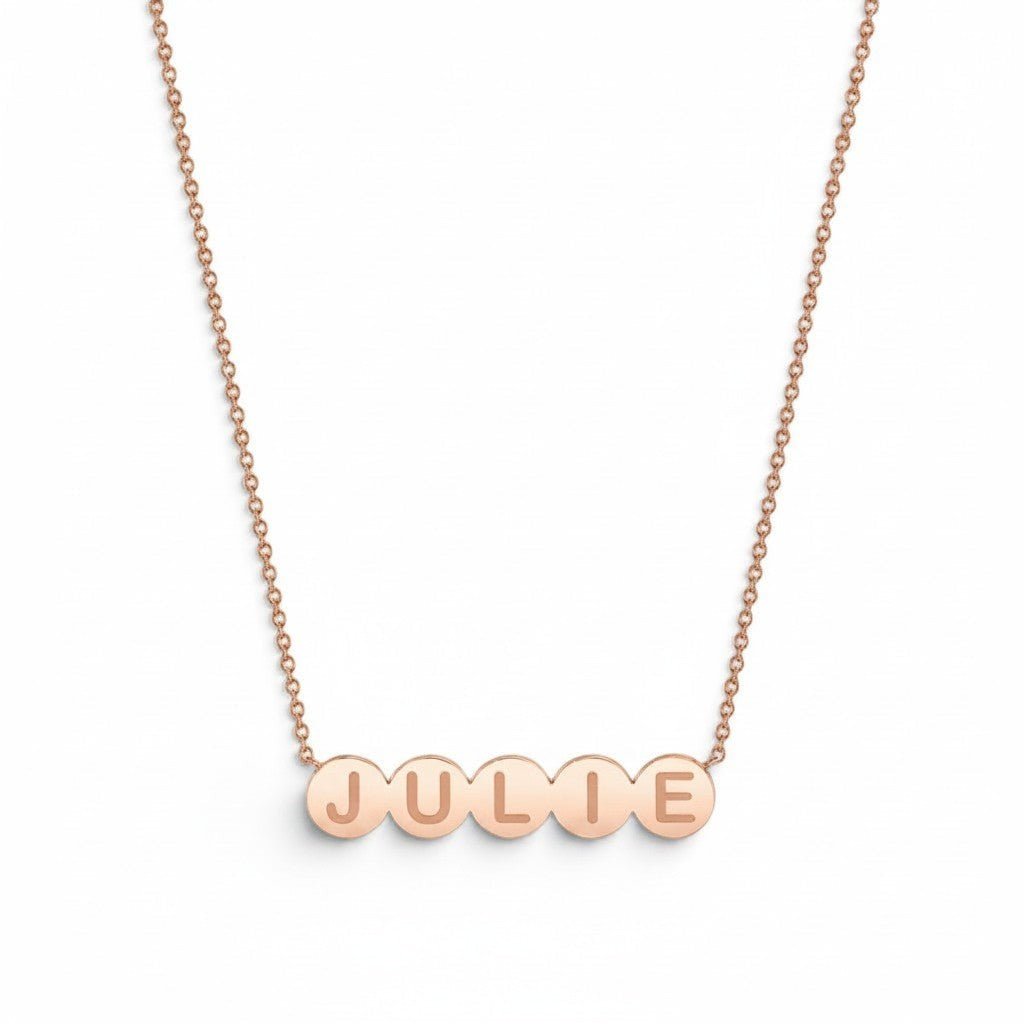Kids Bubble Round Engravable Necklace - Lotus Diamond