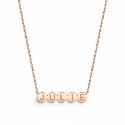 Kids Bubble Round Engravable Necklace - Lotus Diamond