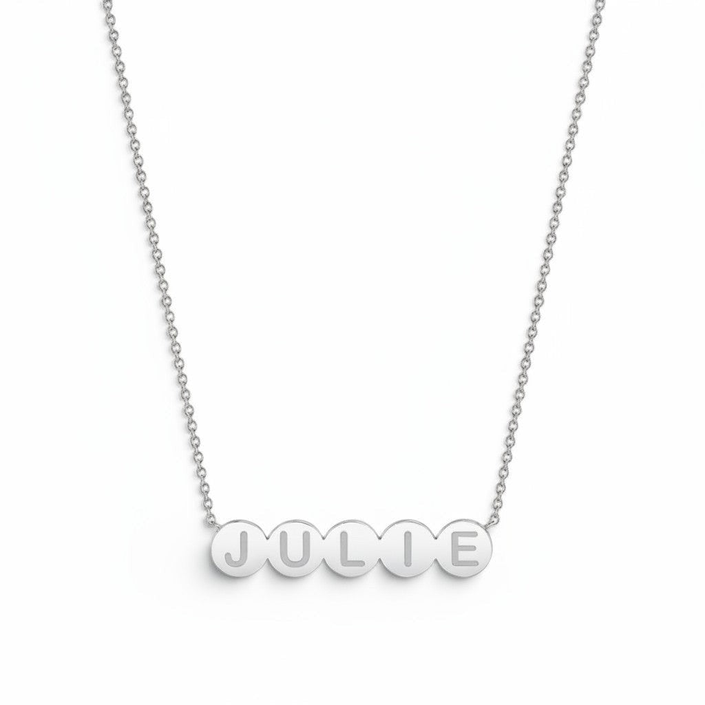 Kids Bubble Round Engravable Necklace - Lotus Diamond