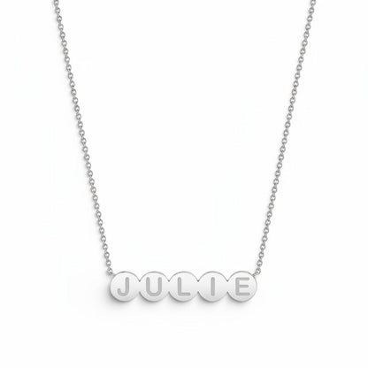 Kids Bubble Round Engravable Necklace - Lotus Diamond