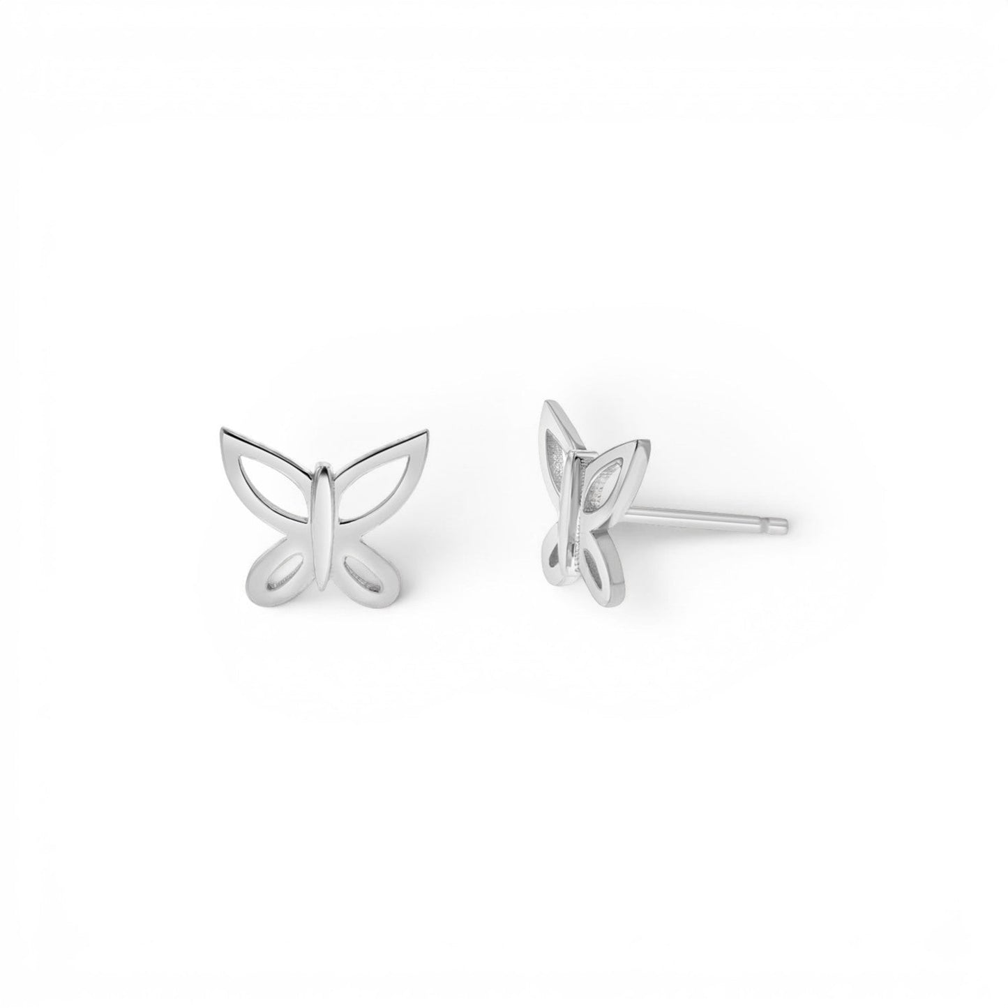 Kids Butterfly Silhouette Stud Earrings - Lotus Diamond