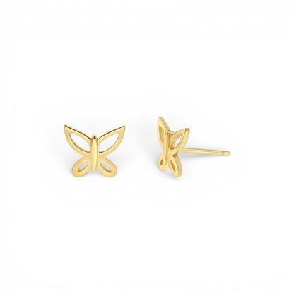 Kids Butterfly Silhouette Stud Earrings - Lotus Diamond