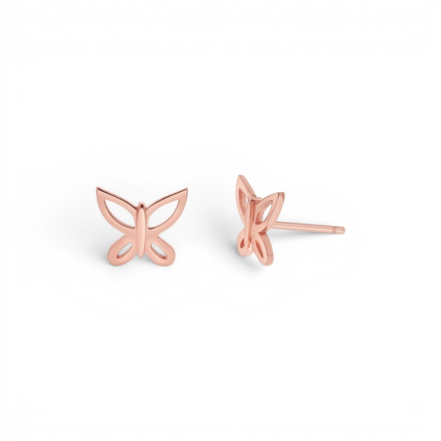 Kids Butterfly Silhouette Stud Earrings - Lotus Diamond