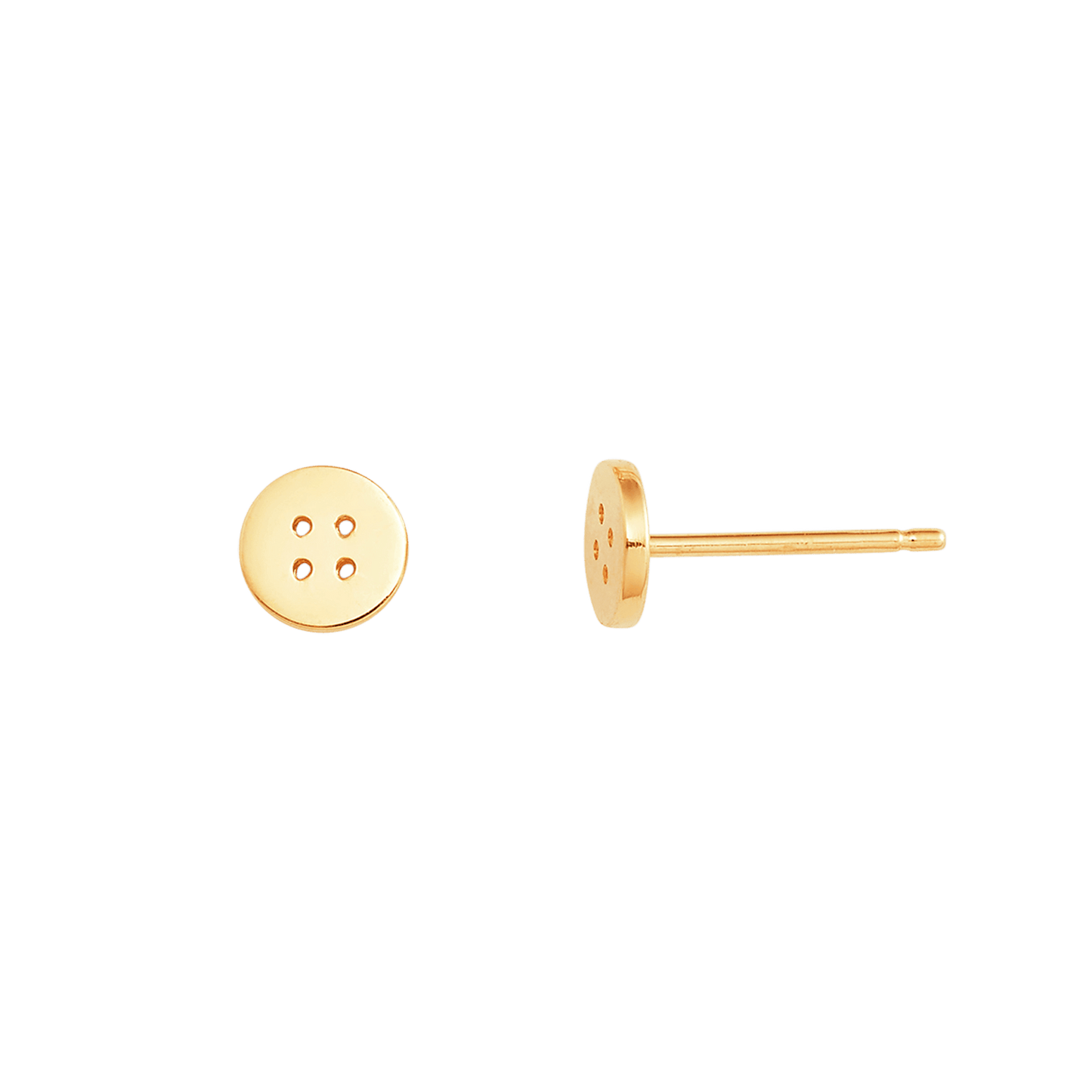 Kids Button Stud Earrings - Lotus Diamond