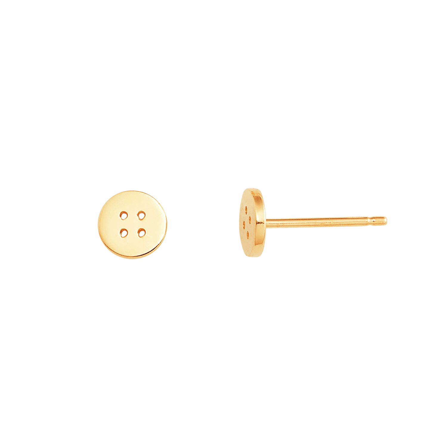 Kids Button Stud Earrings - Lotus Diamond