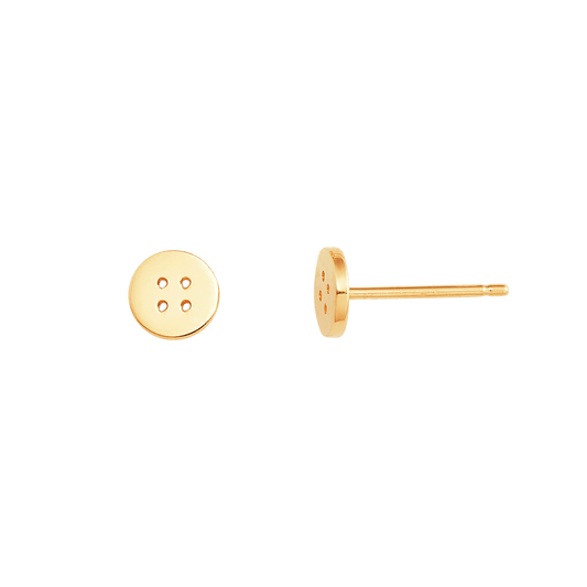 Kids Button Stud Earrings - Lotus Diamond