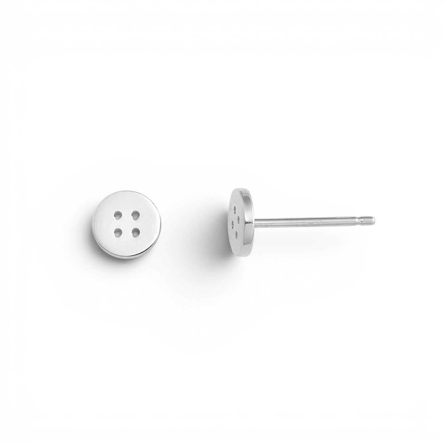 Kids Button Stud Earrings - Lotus Diamond