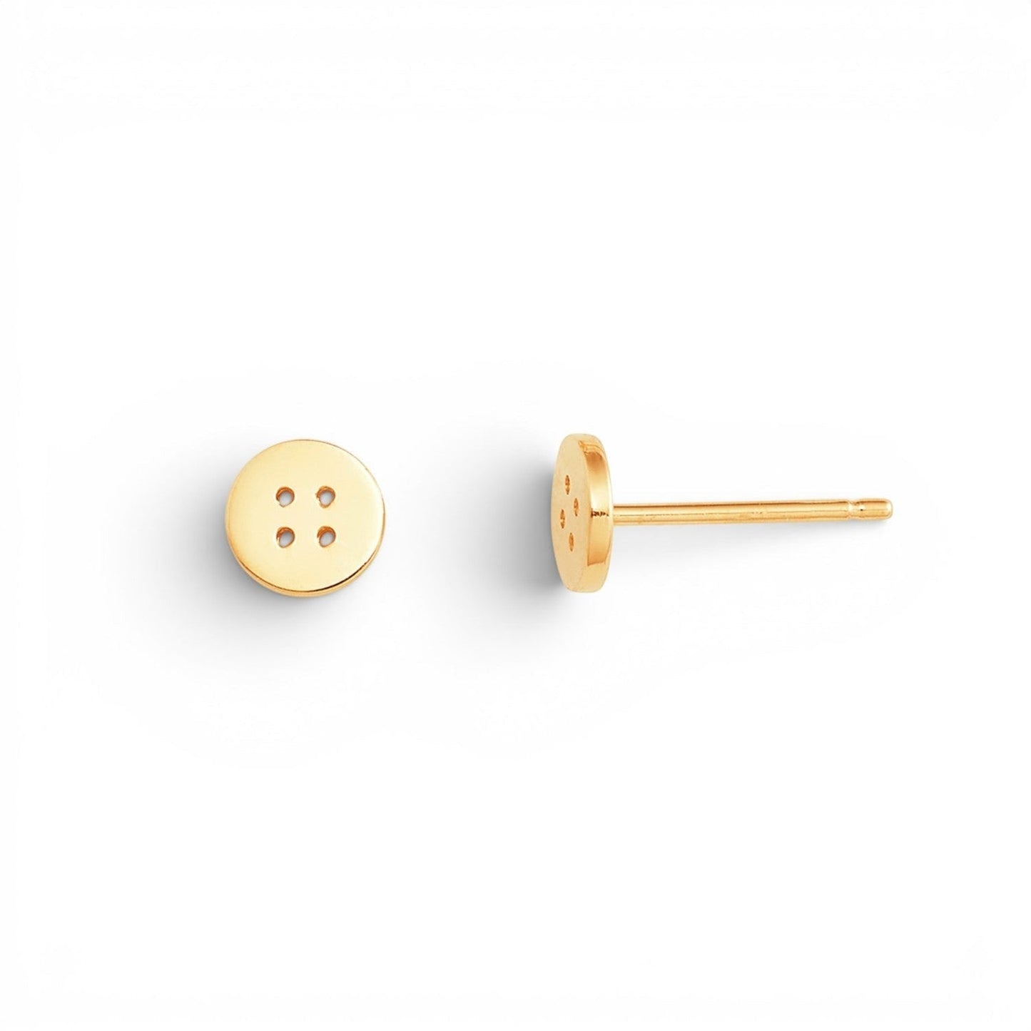Kids Button Stud Earrings - Lotus Diamond