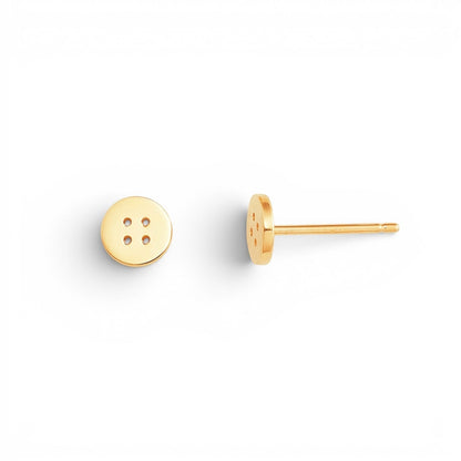 Kids Button Stud Earrings - Lotus Diamond