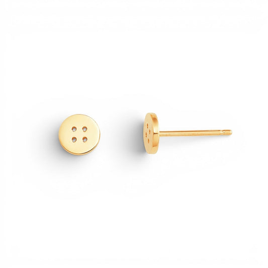 Kids Button Stud Earrings - Lotus Diamond