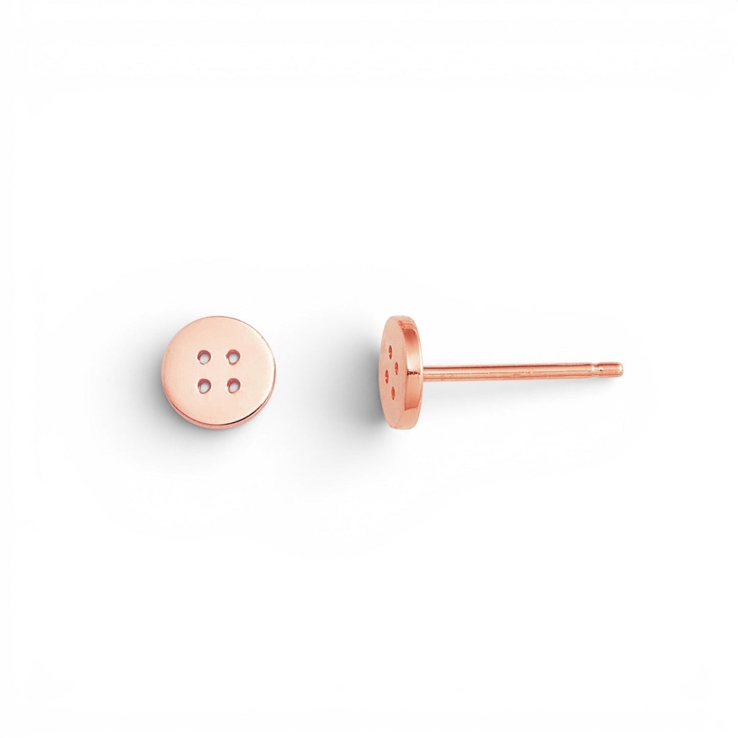 Kids Button Stud Earrings - Lotus Diamond