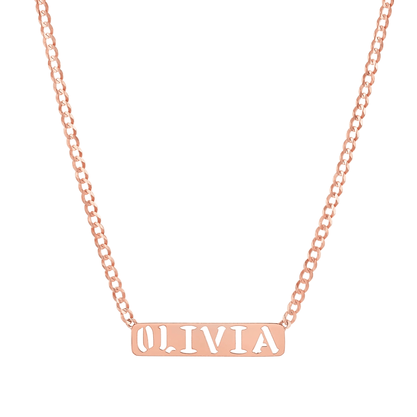 Kids Cuban Link Custom Nameplate Necklace - Lotus Diamond