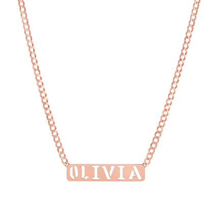 Kids Cuban Link Custom Nameplate Necklace - Lotus Diamond